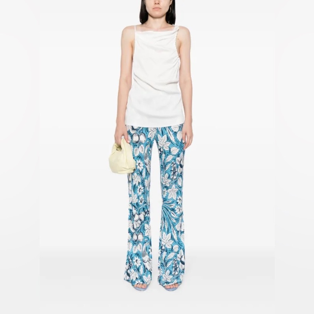 Diane Von Furstenberg Brooklyn Floral Print Flared Trousers M A1